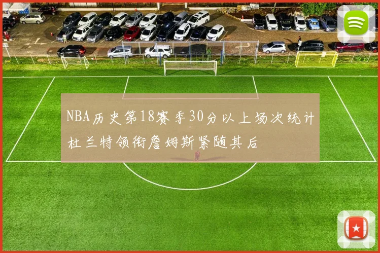 NBA历史第18赛季30分以上场次统计杜兰特领衔詹姆斯紧随其后